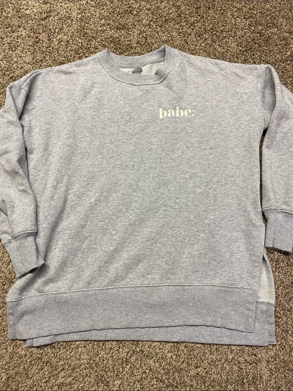 babe. Grey Crewneck Sweatshirt Women’s Size XS - 1498